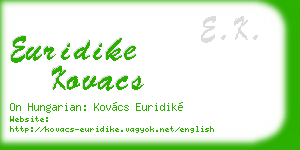 euridike kovacs business card